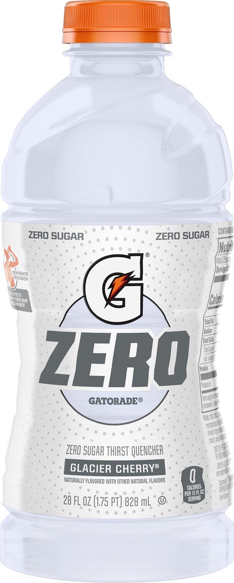 slide 6 of 7, Gatorade Zero Sugar Thirst Quencher Glacier Cherry 28 Fl Oz, 28 fl oz