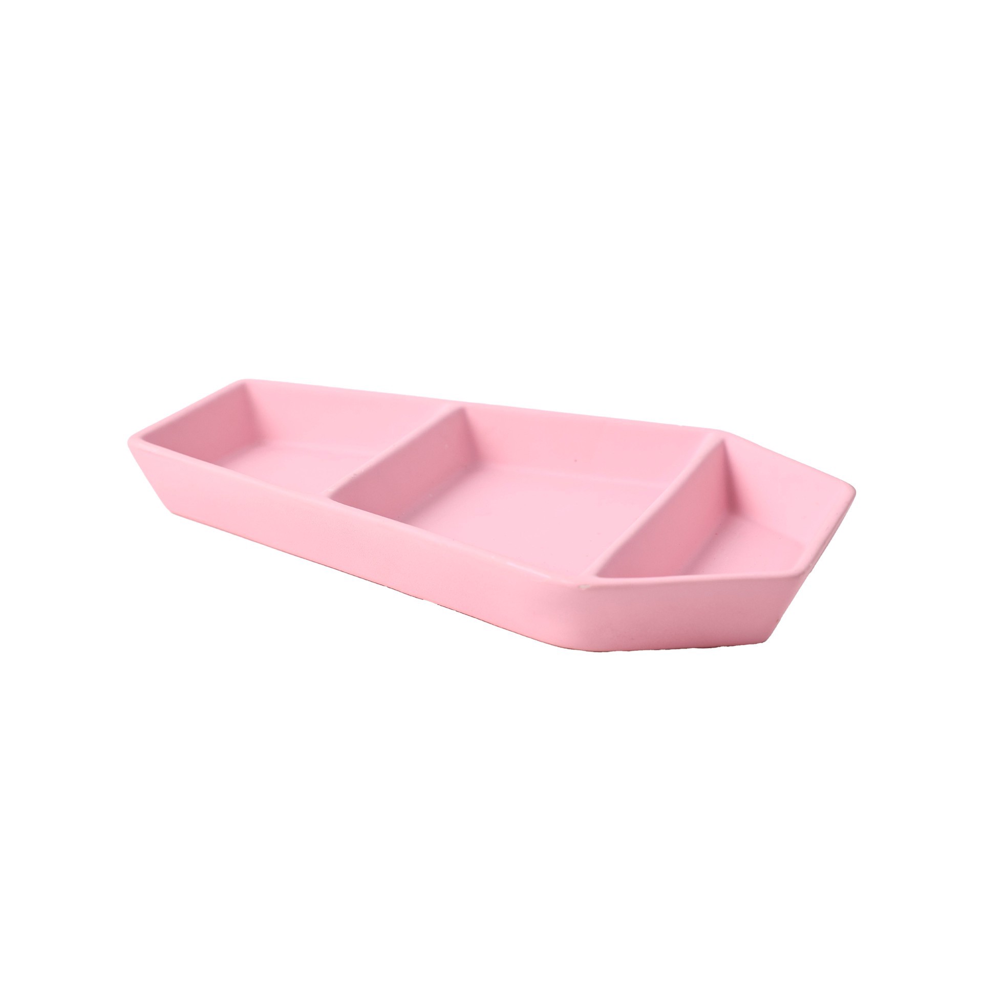 slide 3 of 4, 12" Pink Coffin 3-Section Ceramic Platter By Ashland, 12 in