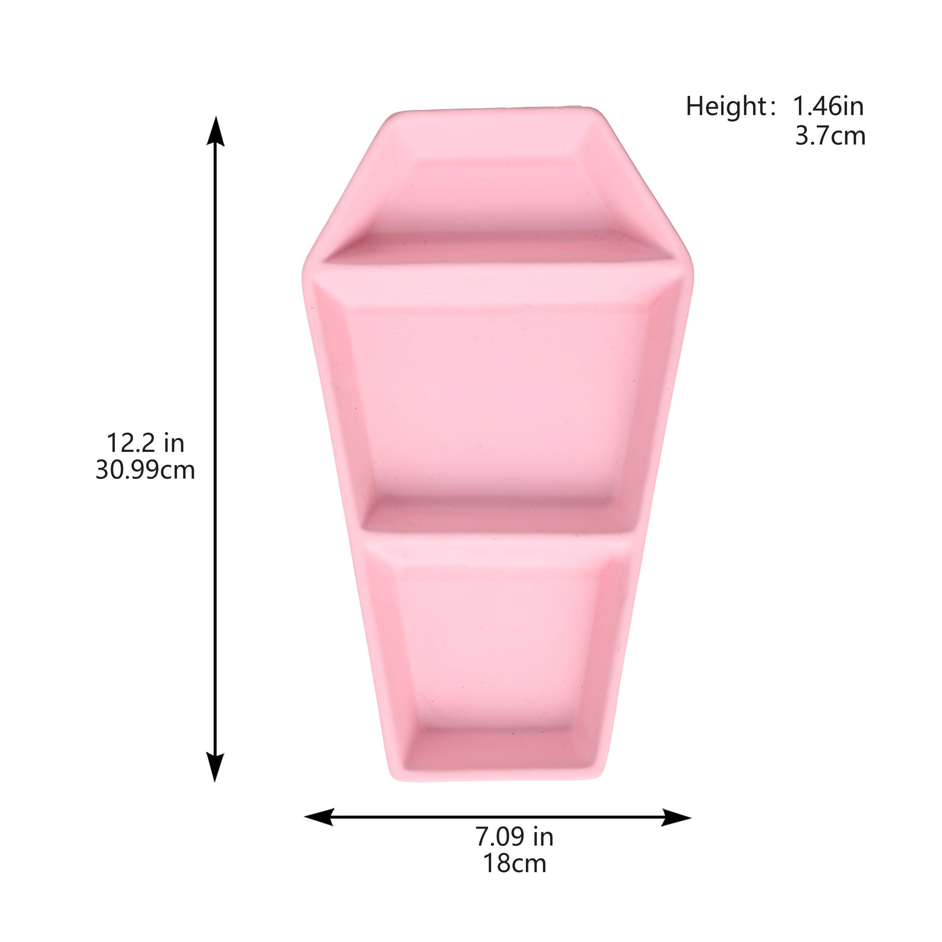 slide 2 of 4, 12" Pink Coffin 3-Section Ceramic Platter By Ashland, 12 in