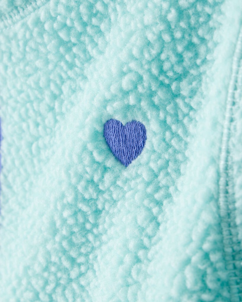 slide 3 of 3, Oshkosh Girls Microfleece Long-Sleeve Zip-Up Jacket - Green/Blue Green 14, 1 ct