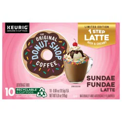 The Original Donut Shop Sundae Fundae One Step Latte, Keurig Single Serve K-Cup Pods, 10 Count