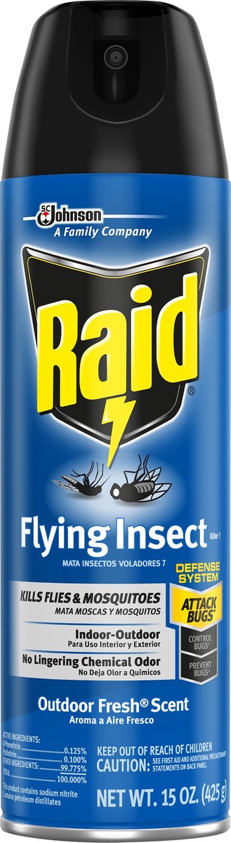 slide 5 of 6, Raid Flying Insect Killer 7, Insecticide Spray for Wasps, Mosquitos, and More, 15 oz, 15 oz