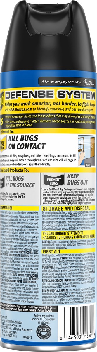 slide 6 of 6, Raid Flying Insect Killer 7, Insecticide Spray for Wasps, Mosquitos, and More, 15 oz, 15 oz