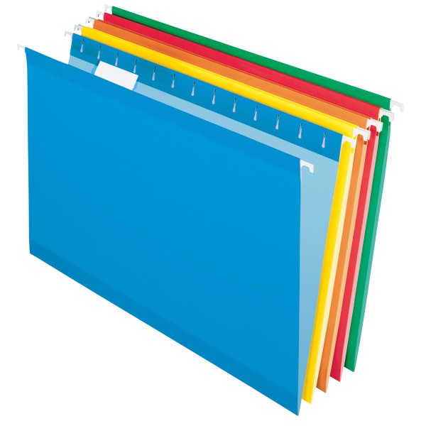 slide 1 of 1, Office Depot Brand Reinforced Hanging File Folders, 8 1/2'' X 11'', Letter Size, Assorted Colors, Pack Of 6 Folders, 6 ct