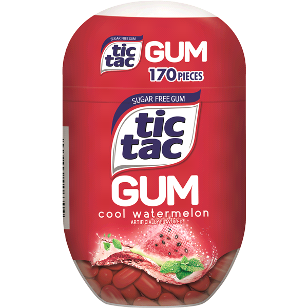 slide 1 of 1, Tic Tac Gum Watermelon Bottle Pack, 2.89 oz