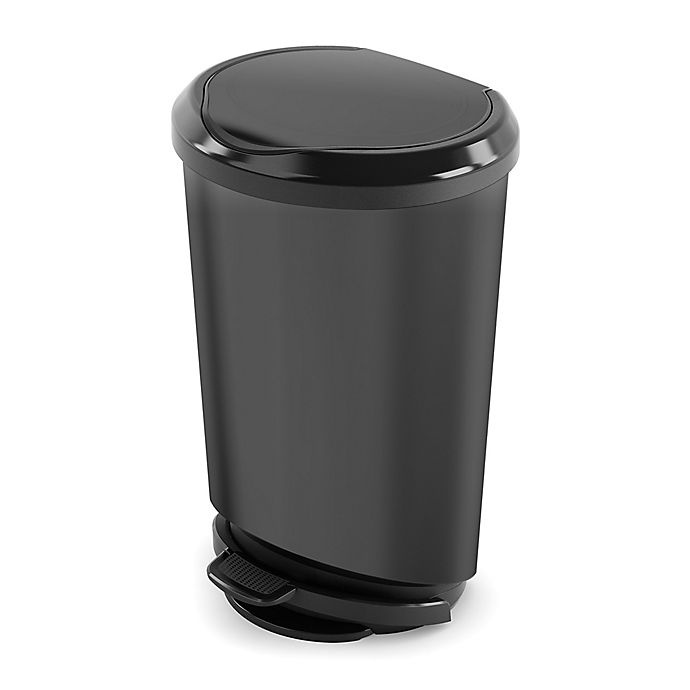 slide 1 of 2, Curver Plastic Step-On Trash Can - Black, 40 liter
