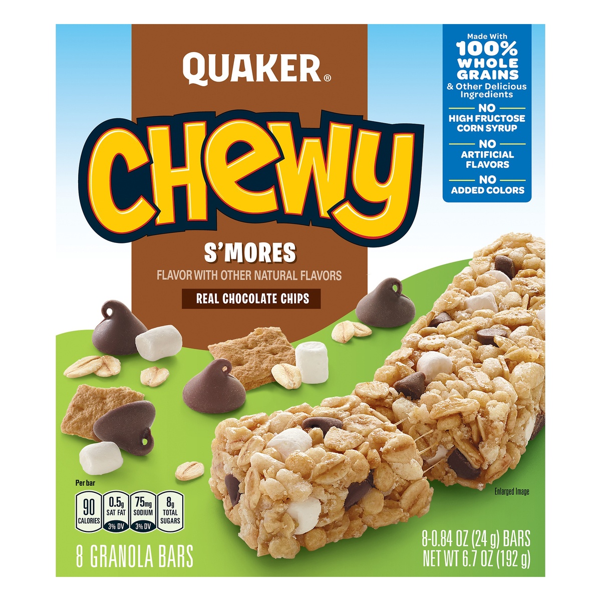 slide 7 of 7, Quaker Chewy S'Mores Granola Bars, 8 ct
