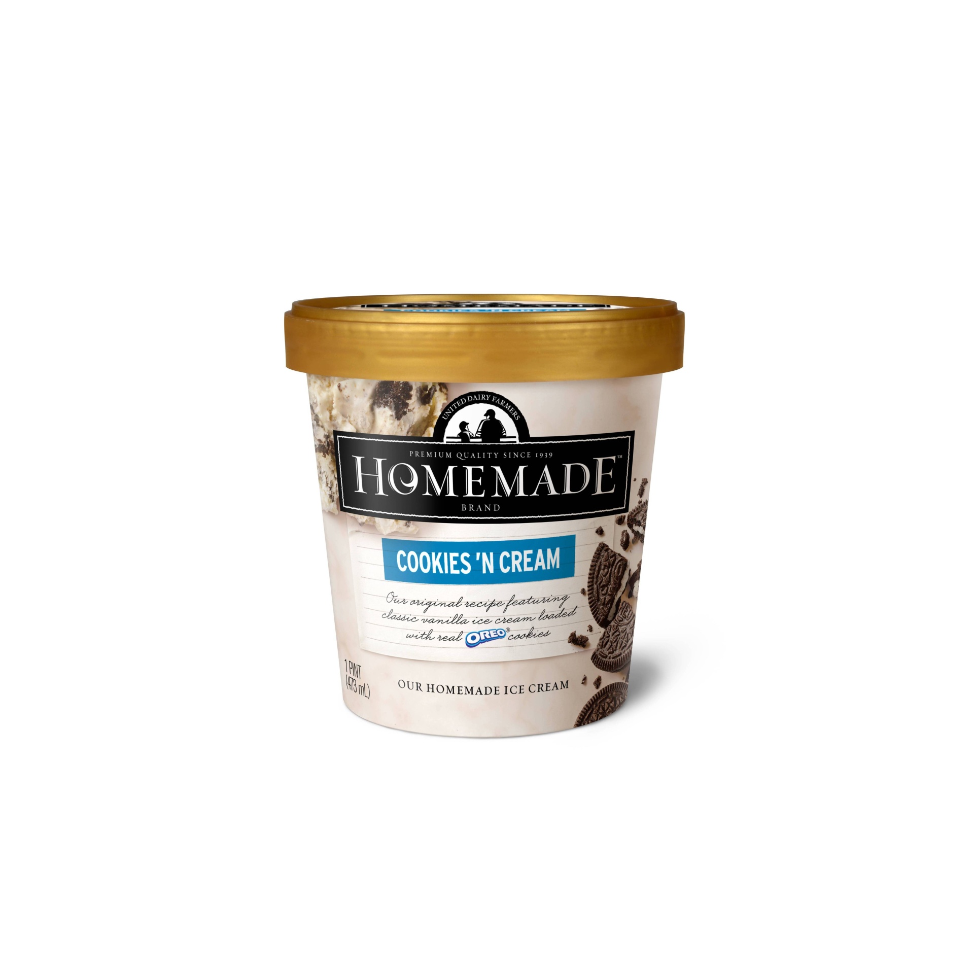 slide 1 of 9, Homemade Ice Cream Cookies 'N Cream, 16 oz