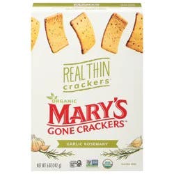Mary's Gone Crackers Crackers, Organic, Garlic Rosemary, Real Thin