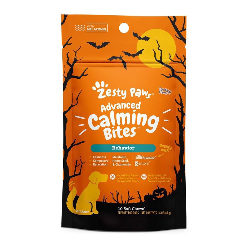 slide 1 of 2, Zesty Paws Halloween 10Ct Calming, 10 ct