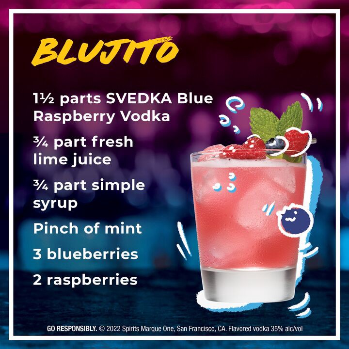 slide 3 of 5, SVEDKA Blue Raspberry Flavored Vodka, 1.75 L Bottle, 70 Proof, 59.17 fl oz