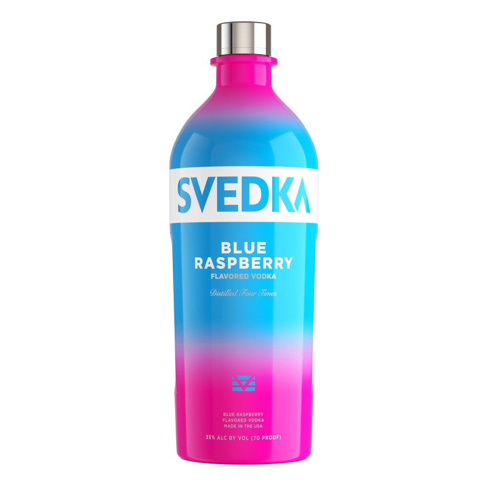 slide 1 of 5, SVEDKA Blue Raspberry Flavored Vodka, 1.75 L Bottle, 70 Proof, 59.17 fl oz