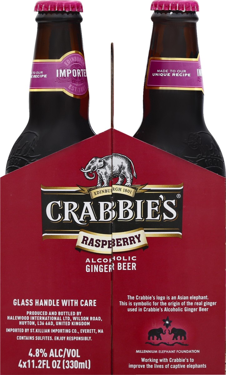 slide 6 of 11, Crabbie's Alcoholic 4 Bottle Raspberry Ginger Beer 4 ea, 4 ct; 11.2 oz