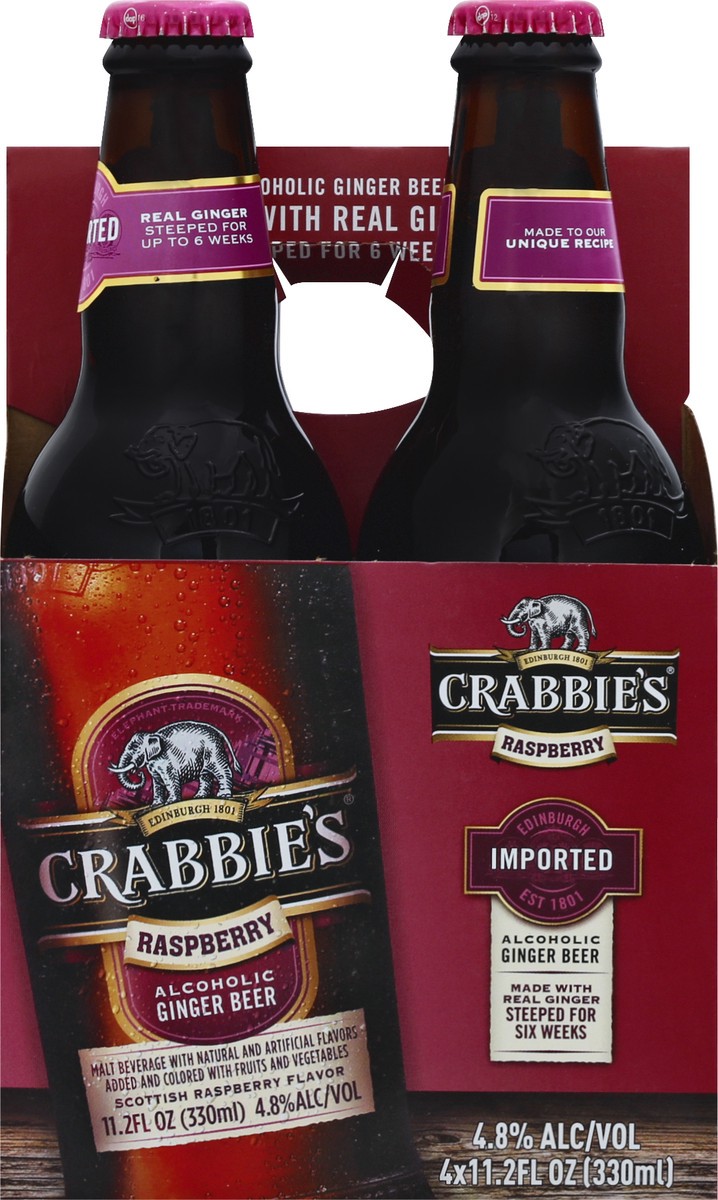 slide 7 of 11, Crabbie's Alcoholic 4 Bottle Raspberry Ginger Beer 4 ea, 4 ct; 11.2 oz