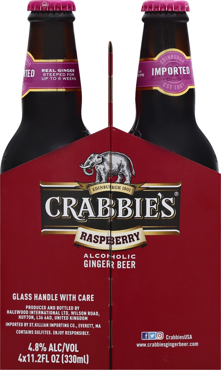 slide 9 of 11, Crabbie's Alcoholic 4 Bottle Raspberry Ginger Beer 4 ea, 4 ct; 11.2 oz