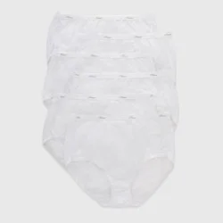 Hanes Women's No Ride Up Cotton Briefs, White, Size 7