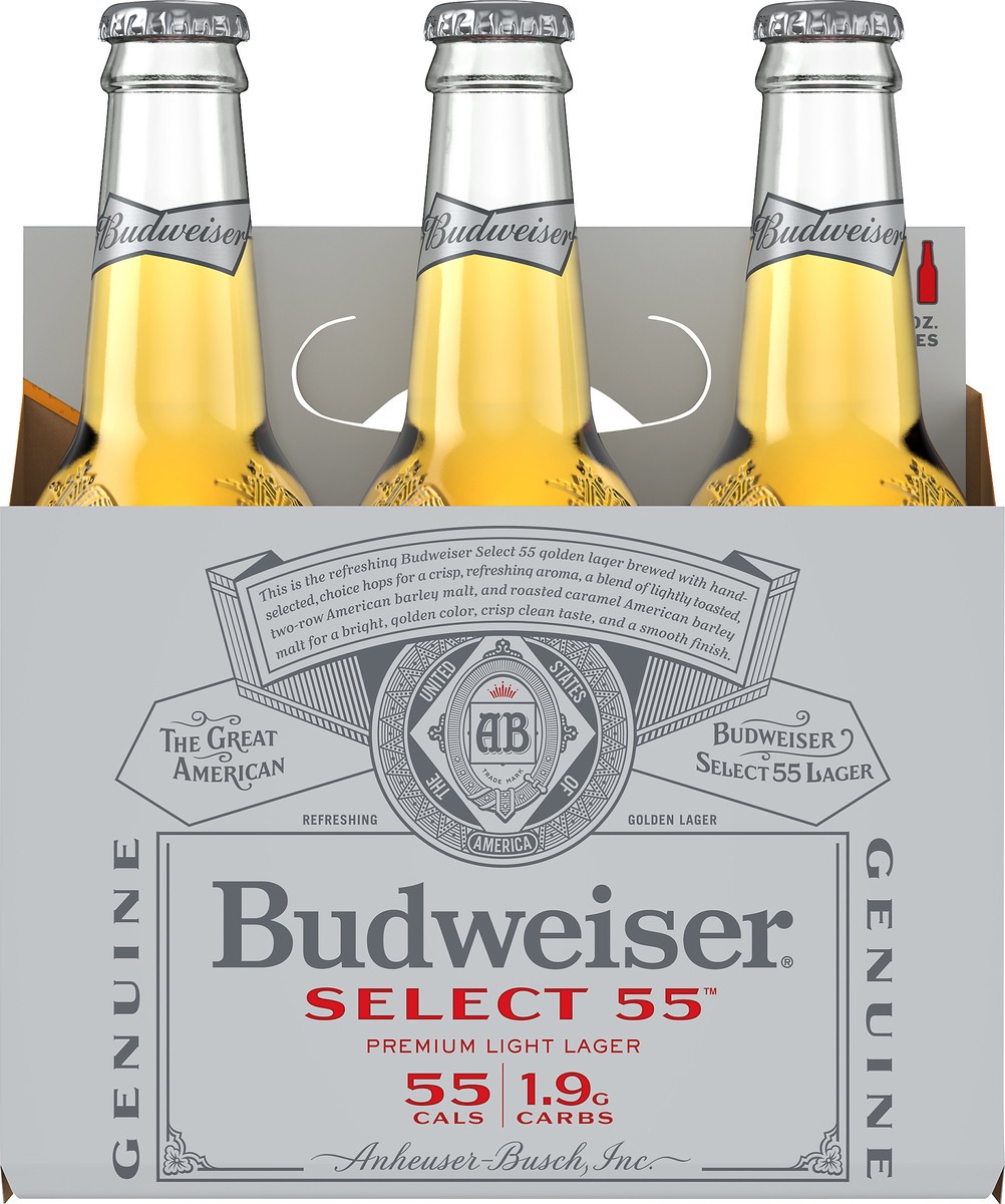 slide 1 of 3, Budweiser Select 55 Premium Light Lager Beer 6 ea, 6 ct; 12 oz