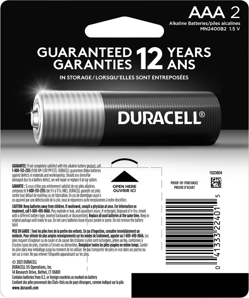 slide 3 of 3, Duracell Coppertop AAA Alkaline Batteries, 2/Pack, 2 ct