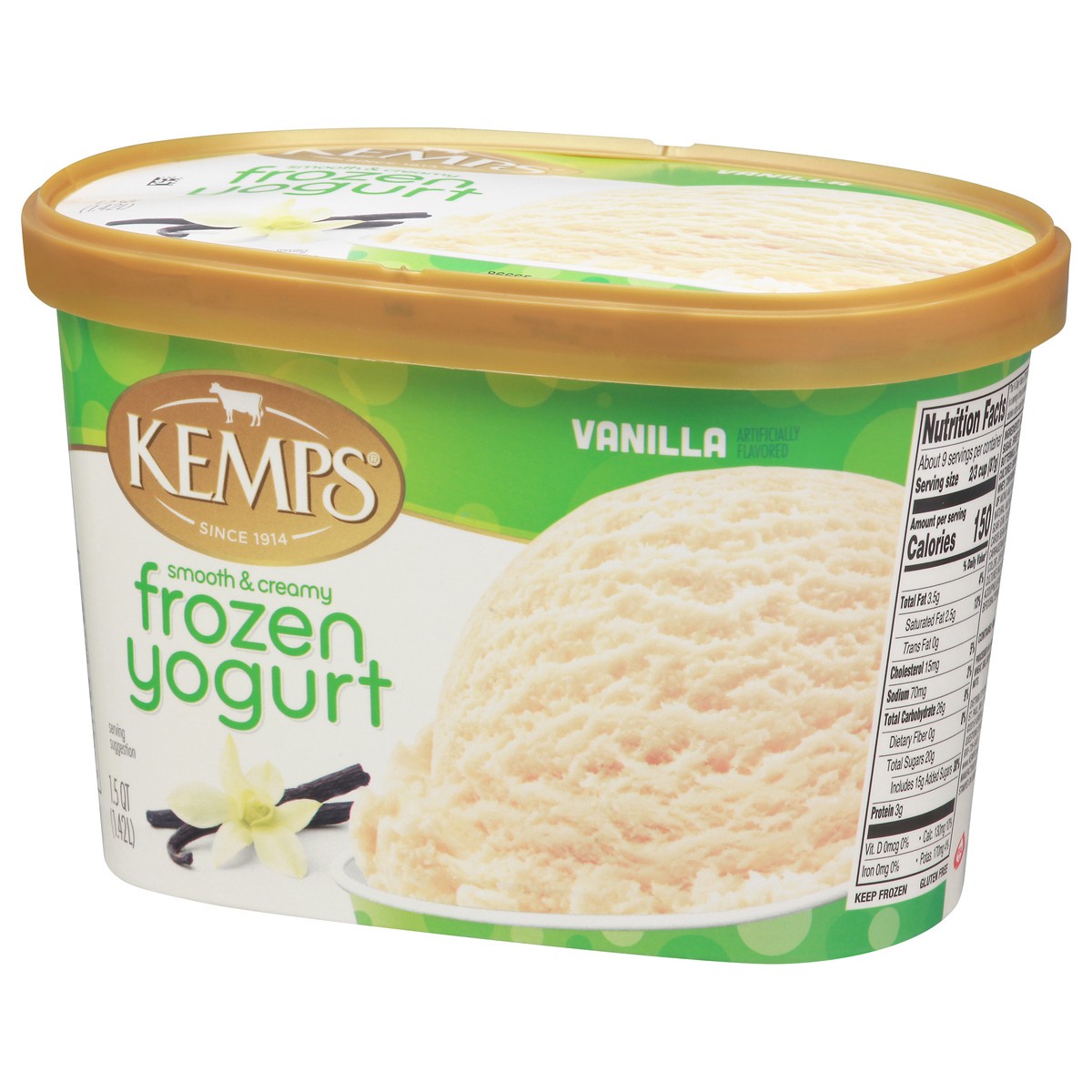 slide 4 of 9, Kemps Smooth & Creamy Vanilla Frozen Yogurt - 1.5 qt., 1.5 qt