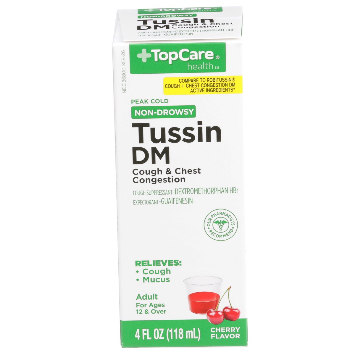 slide 1 of 9, TopCare Tussin Dm, For Children & Adults, 4 oz