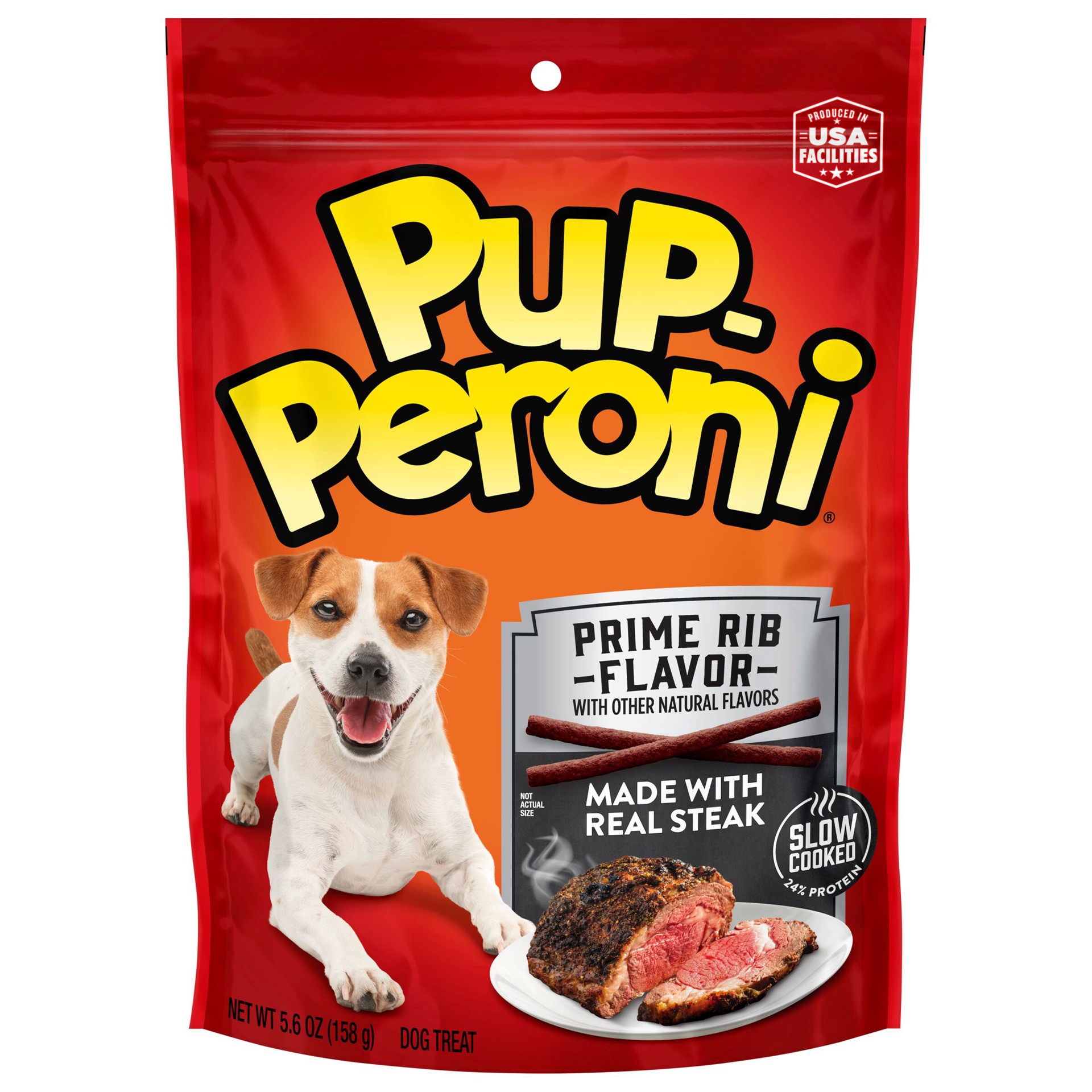 slide 1 of 10, Pup-Peroni Prime Rib Flavor Dog Treats, 5.6 Oz. Bag, 5.6 oz