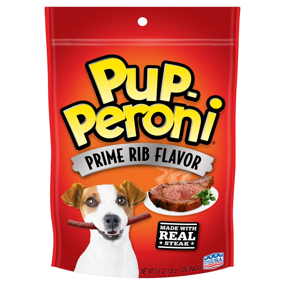 slide 1 of 10, Pup-Peroni Dog Treat, Prime Rib, 5.6 oz