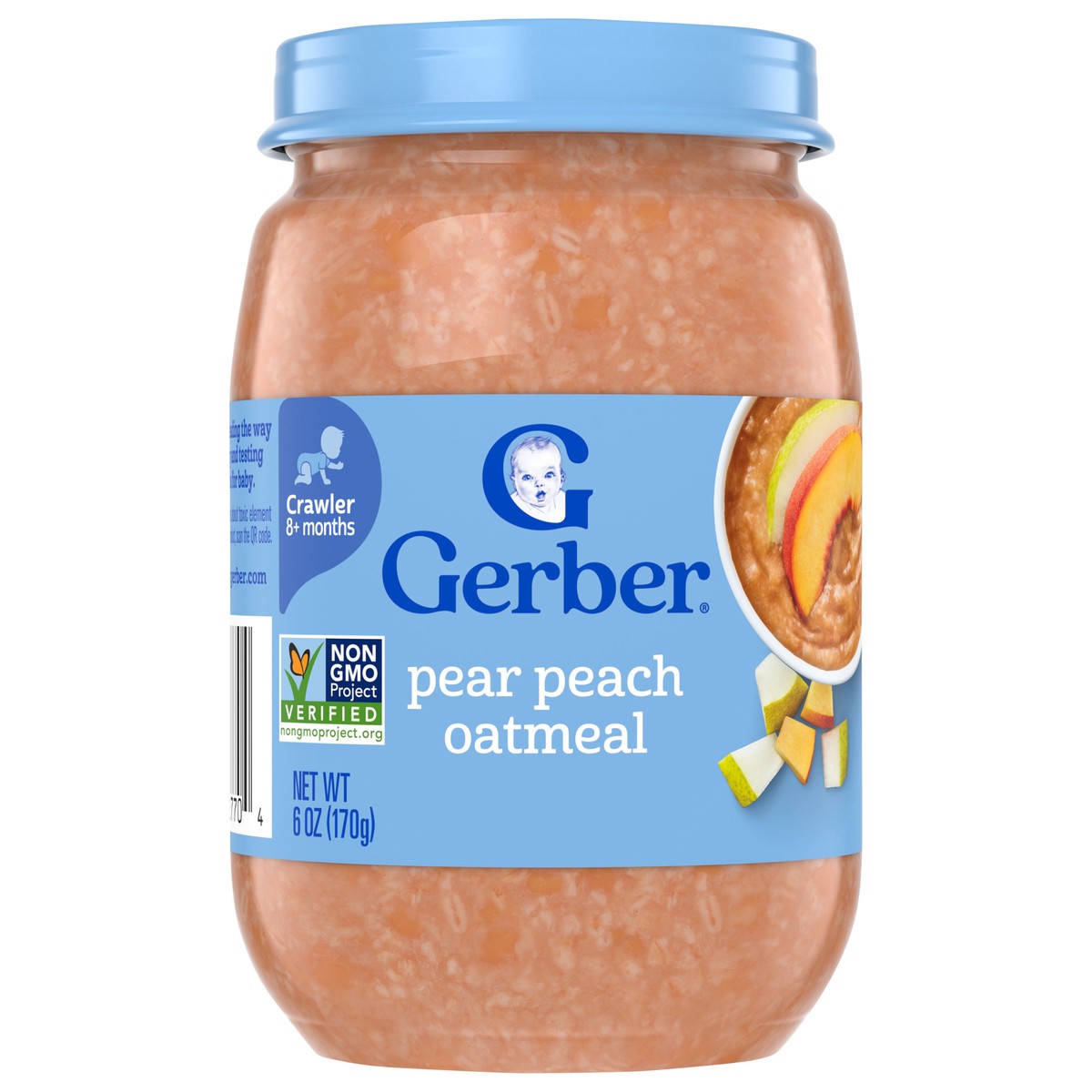 slide 1 of 5, Gerber Stage 3 Baby Food, Pear Peach Oatmeal, 6 oz Jar, 6 oz