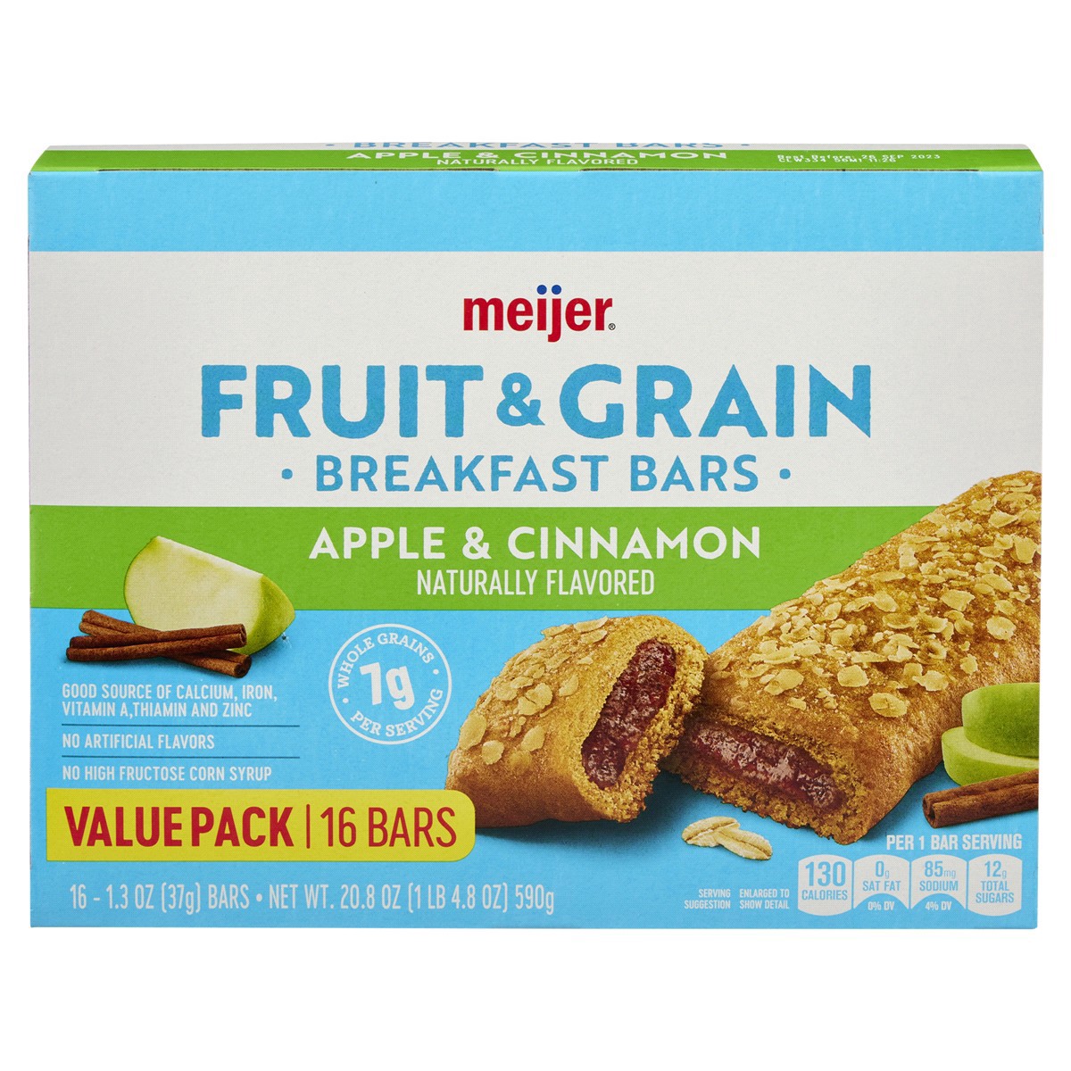 slide 1 of 1, Meijer Fruit and Grain Apple Cinnamon Bars, 16 ct, 16 ct