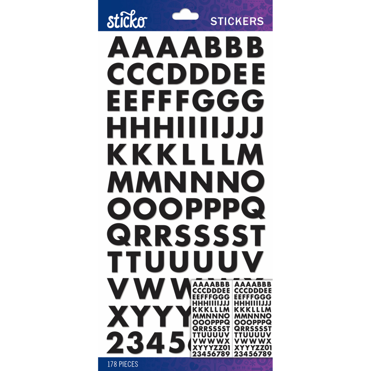 slide 1 of 1, Sticko Black Futura Bold Small Alpha 52-90039, 1 ct