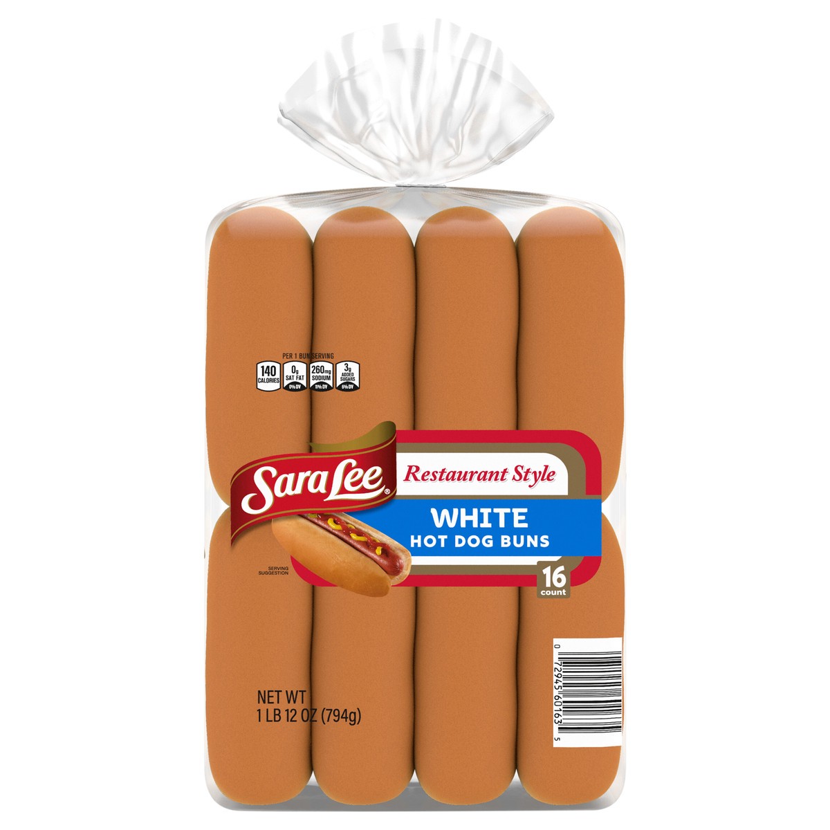 slide 1 of 9, Sara Lee Restaurant Style Hot Dog Buns, 16 count, White Hot Dog Buns, 28 oz Bag, 16 ct