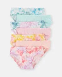 Girls 7-Pack Print Hipster Underwear - Pink/Blue Multi