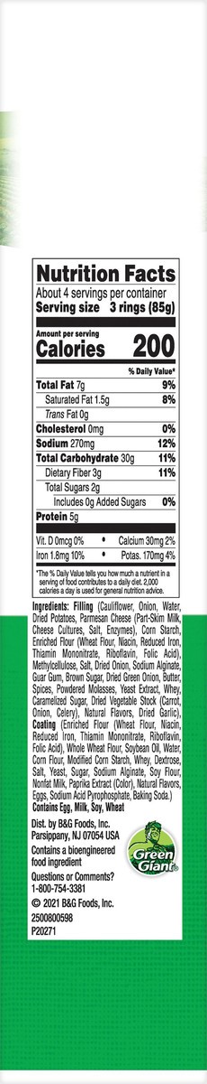 slide 5 of 5, Green Giant Crispy & Crunchy Cauliflower French Onion Veggie Rings 12 oz, 12 oz