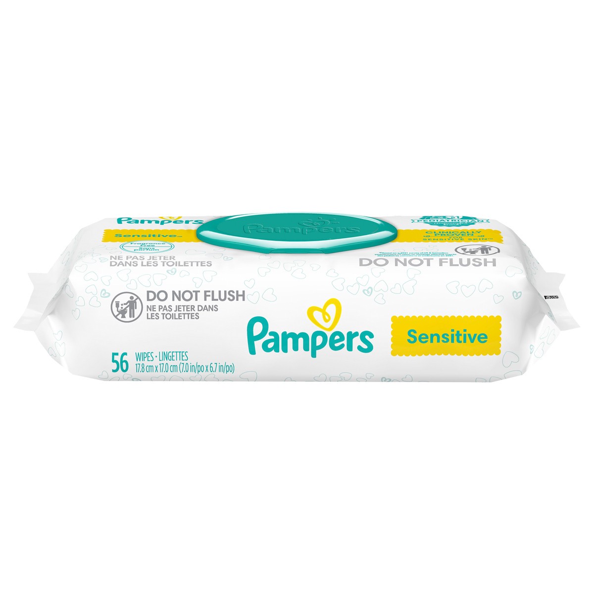 slide 1 of 3, Pampers Baby Wipes Sensitive Perfume Free 1X Pop-Top 56 Count, 56 ct