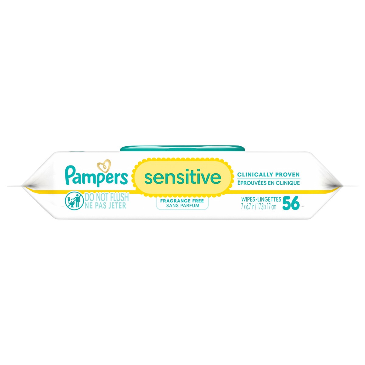 slide 1 of 6, Pampers Baby Wipes Sensitive Perfume Free 1X Pop-Top 56 Count, 56 ct