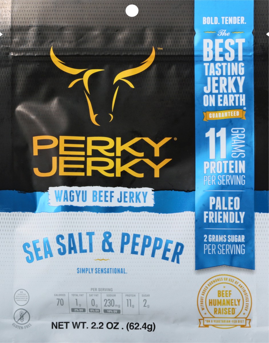 slide 5 of 12, Perky Jerky Sea Salt & Pepper Wagyu Beef Jerky 2.2 oz, 2.2 oz