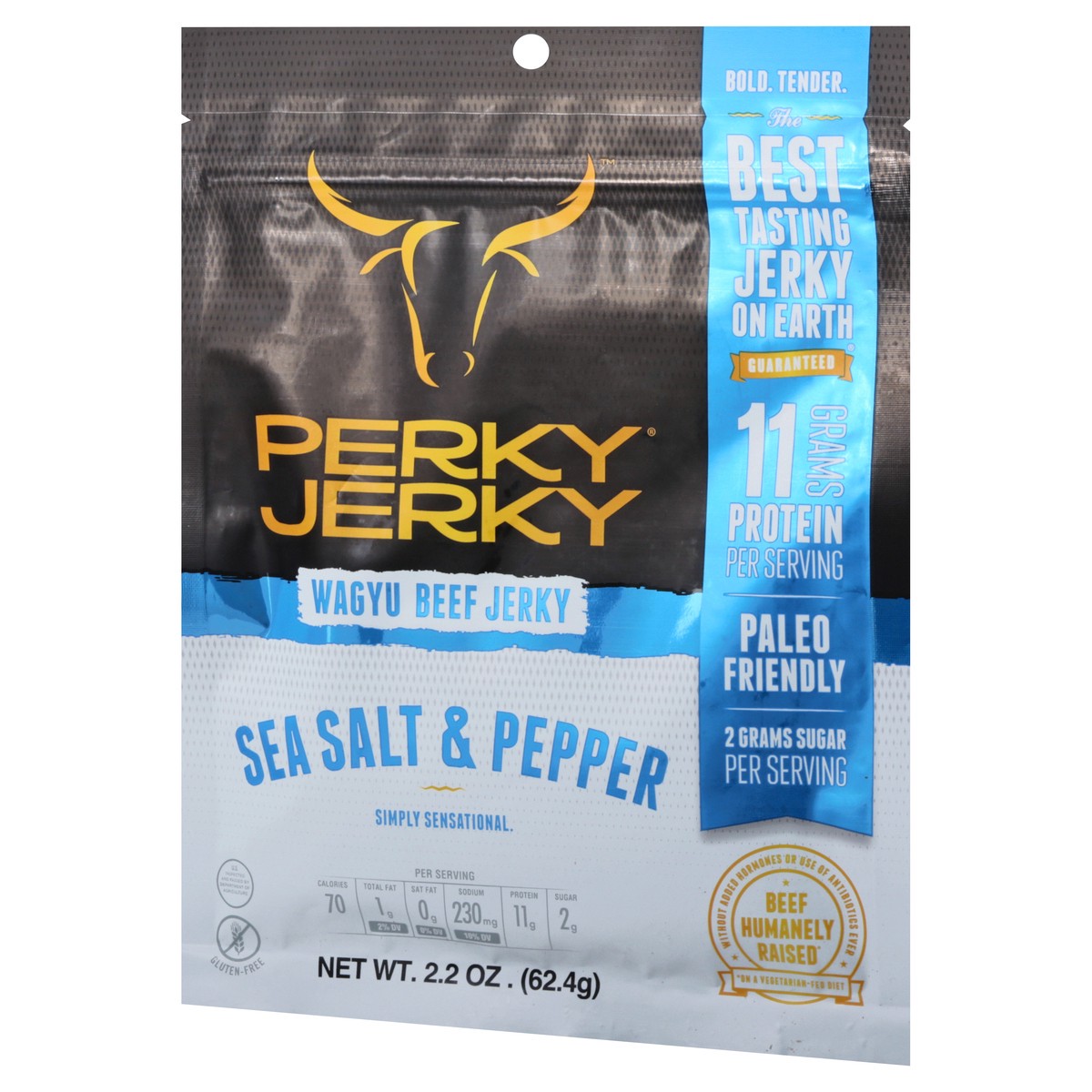 slide 7 of 12, Perky Jerky Sea Salt & Pepper Wagyu Beef Jerky 2.2 oz, 2.2 oz