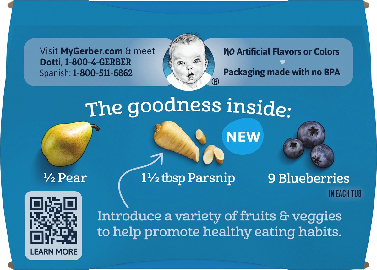 slide 8 of 10, Gerber Pear Parsnip Blueberry, 8 oz