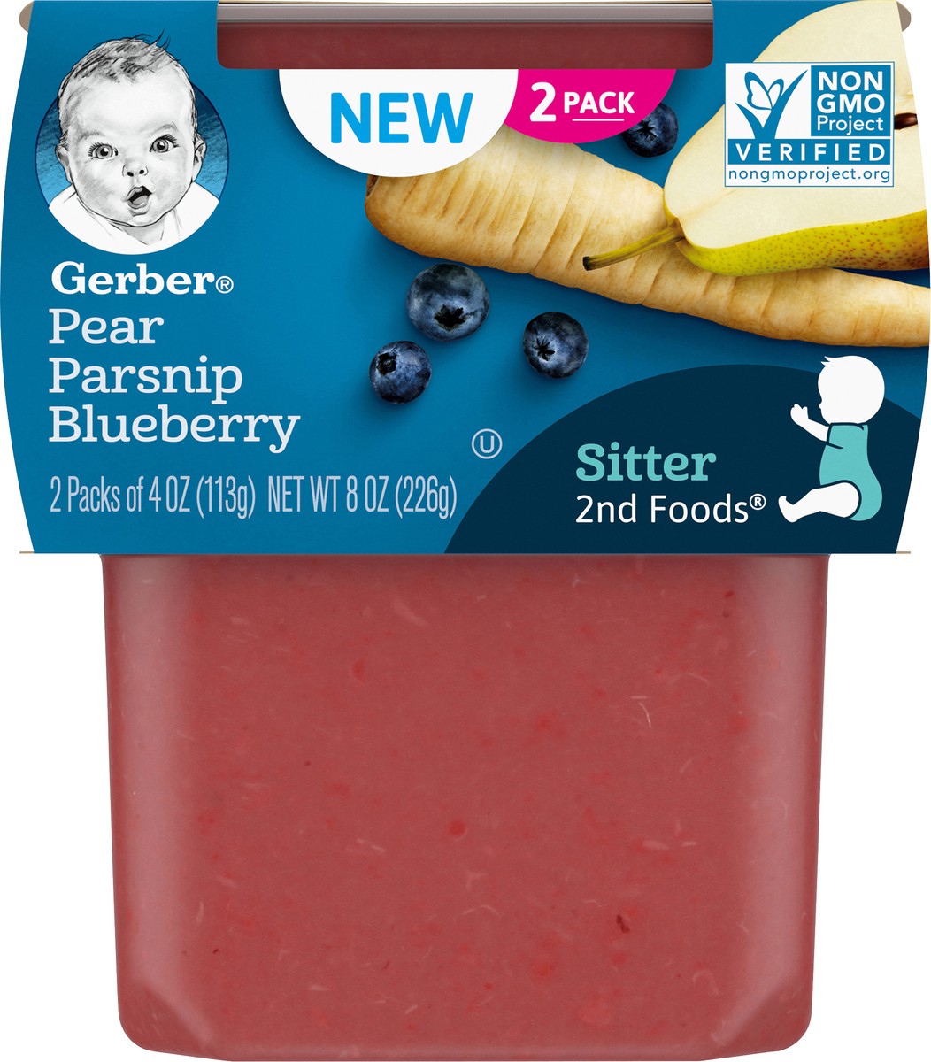 slide 5 of 10, Gerber Pear Parsnip Blueberry, 8 oz