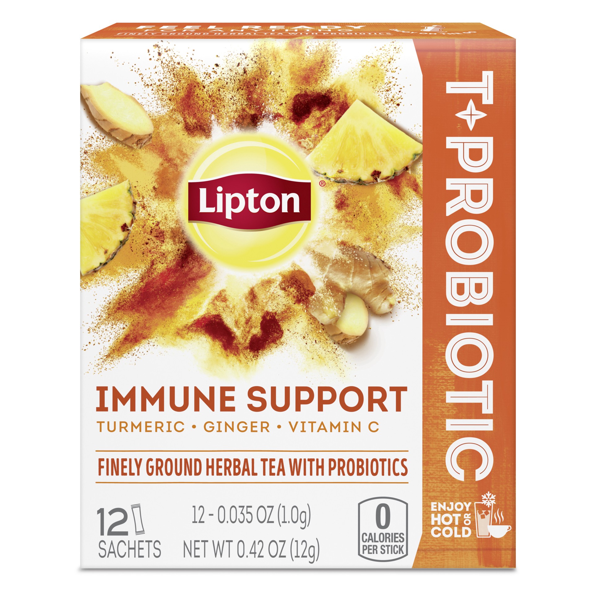 slide 1 of 9, Lipton Tea Sachets Turmeric, Ginger + Vitamin C, .42 oz, 12 Servings , 0.42 oz