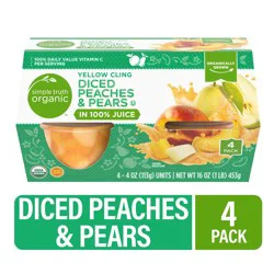 Simple Truth Organic Diced Peaches & Pears In 100% Juice - 4 ct; 4 oz