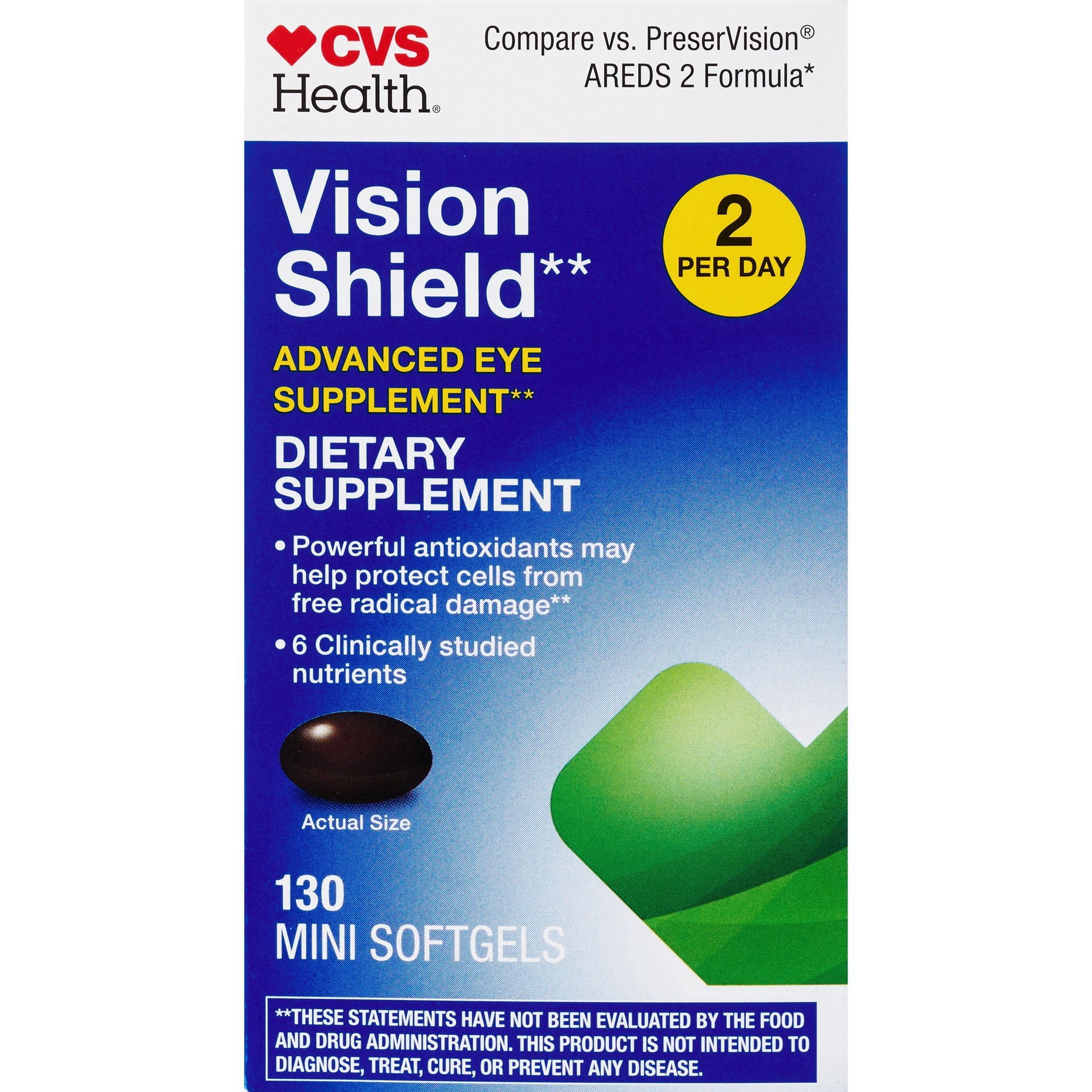 slide 1 of 1, CVS Health Cvs Vision Shield Advanced Eye Supplement, 130 Ct, 1 ct