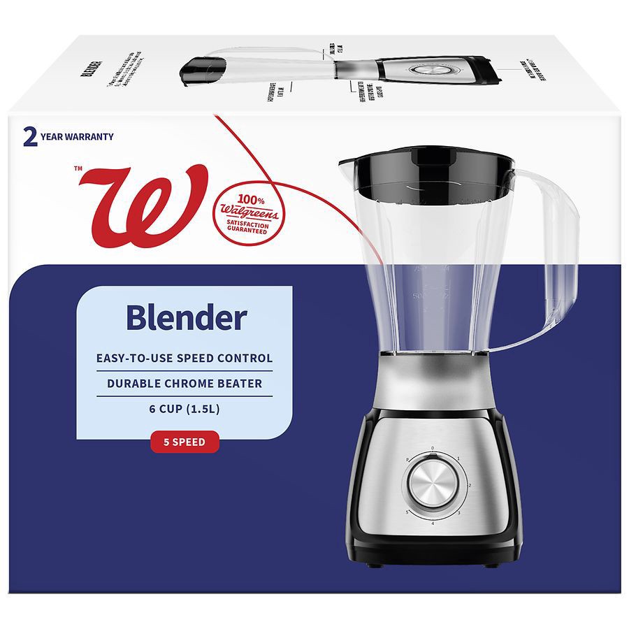 slide 2 of 3, Living Solutions 5 Speed Blender with Stainless Steel Decoration, 1 ct