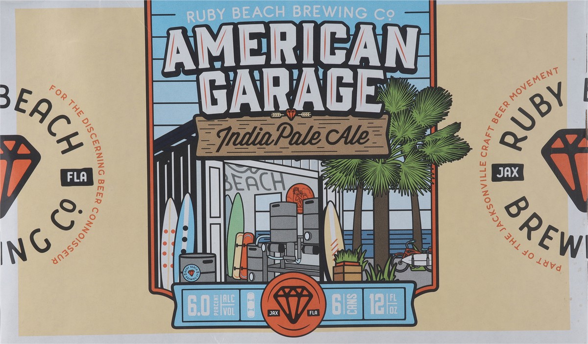 slide 9 of 13, Ruby Beach Brewing Co India Pale Ale American Garage Beer 6 - 12 fl oz Cans, 12 oz