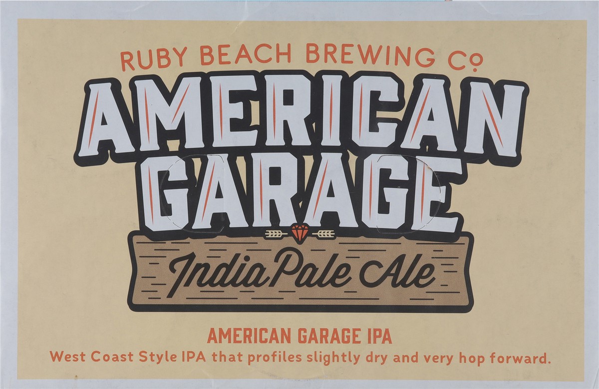 slide 4 of 13, Ruby Beach Brewing Co India Pale Ale American Garage Beer 6 - 12 fl oz Cans, 12 oz