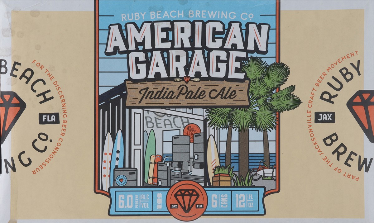 slide 10 of 13, Ruby Beach Brewing Co India Pale Ale American Garage Beer 6 - 12 fl oz Cans, 12 oz