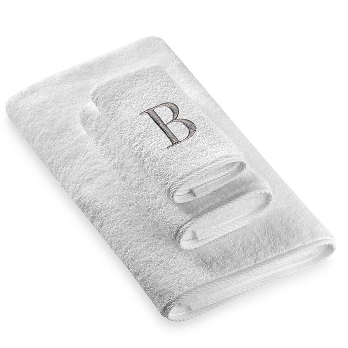 slide 1 of 1, Avanti Premier Silver Block Monogram Letter B Bath Towel - White'', 1 ct