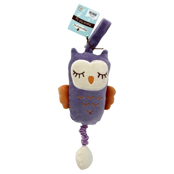 slide 1 of 1, My Natural Musical Pull Toy Owl Purple, 1 ct