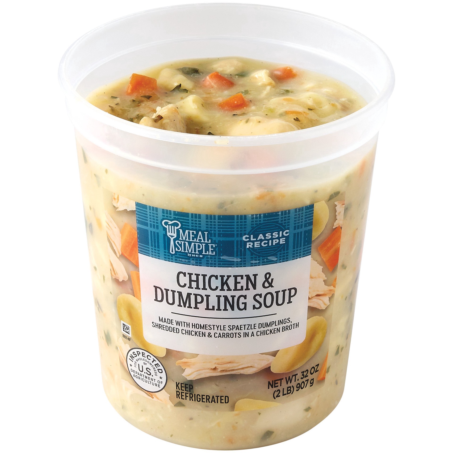 slide 1 of 1, Meal Simple by H-E-B Chicken & Dumpling Soup - Family Size, 32 oz