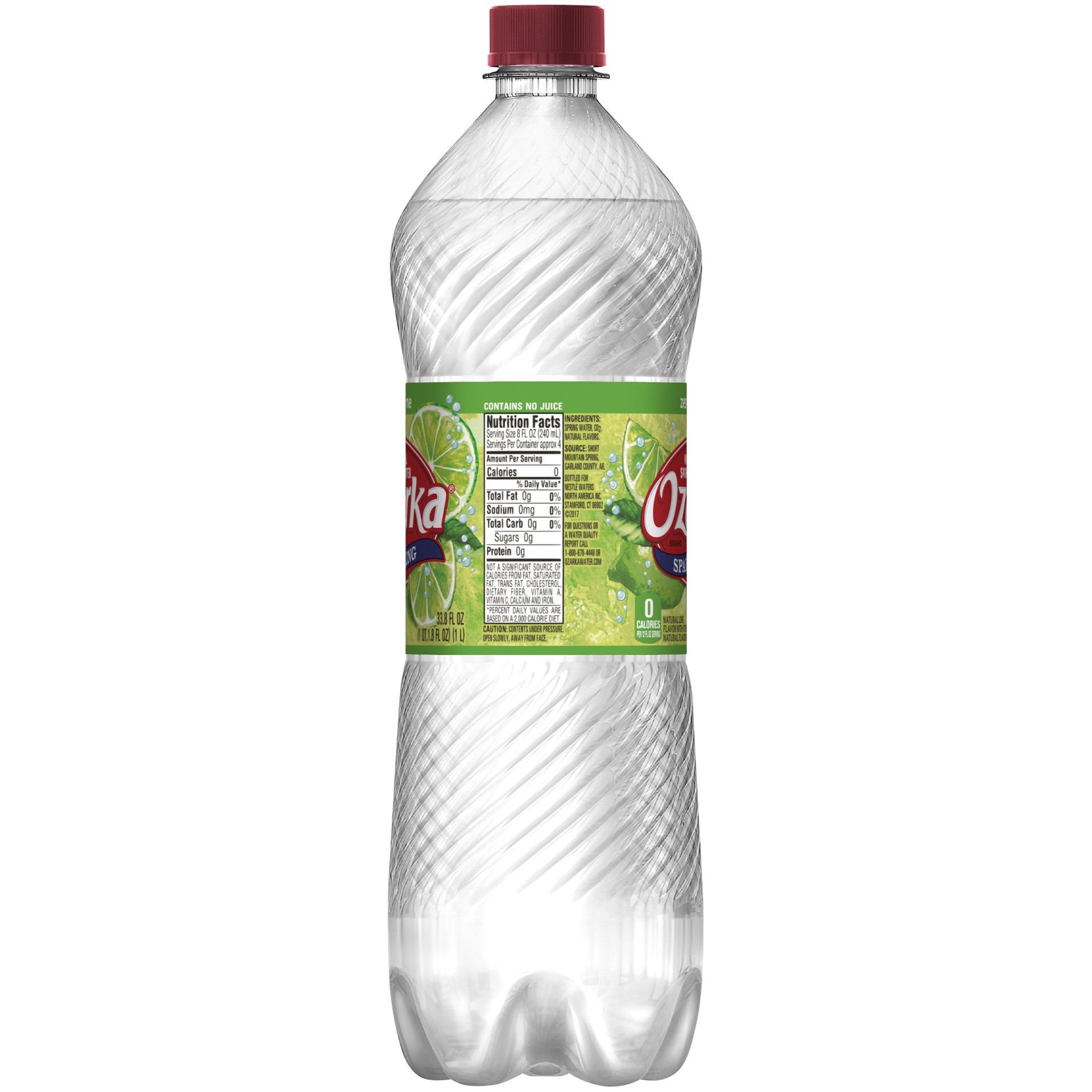slide 2 of 6, Ozarka Sparkling Water, Zesty Lime- 33.8 oz, 33.8 oz