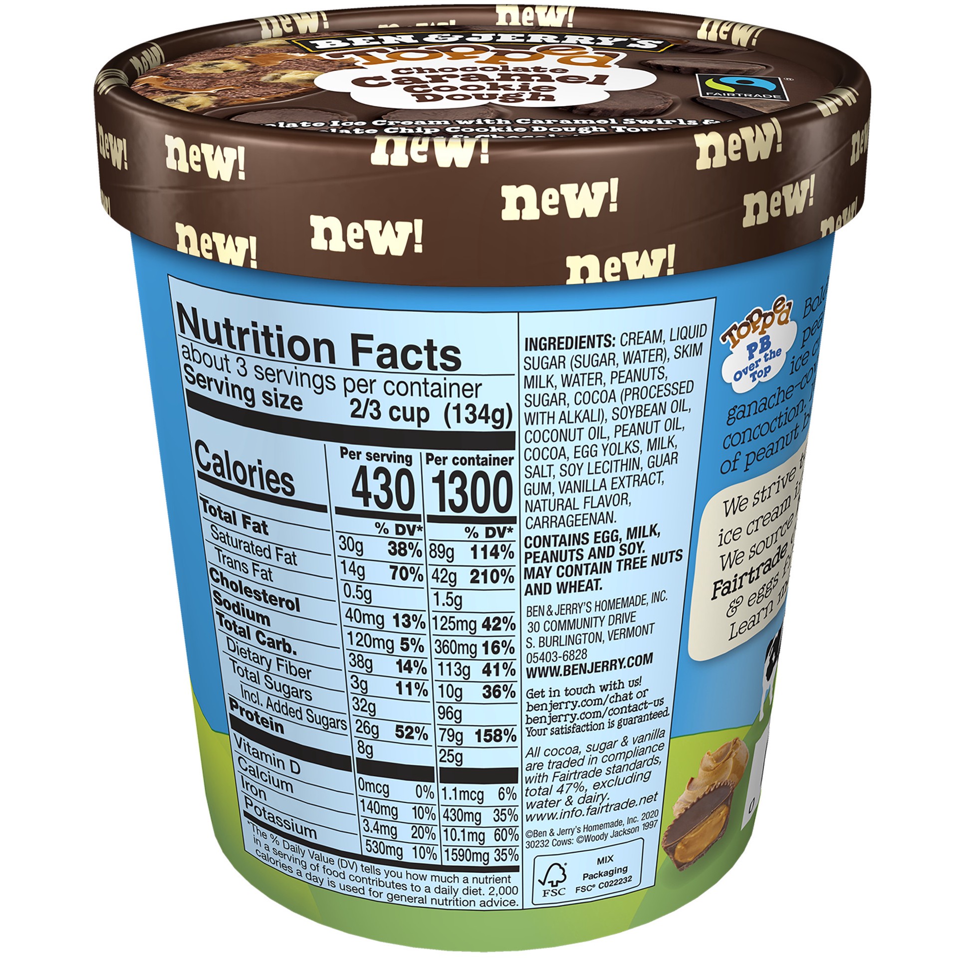 slide 2 of 4, Ben & Jerry's BEN & JERRY'S B&J Fudge Peanut Butter Cup Ice Cream, 15.2 oz